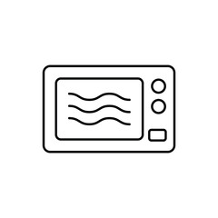 Microwave icon modern and minimal design symbolizing quick cooking and smart kitchen convenience. Perfect for apps, UI, appliance branding, and household projects. For your design. Vector EPS 10.