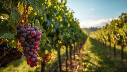 Vine Jewels. A Study of Light and Texture in a Hypothetical Vineyard Landscape.