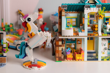 Naklejka premium LEGO Toy Building Block Keywords Collection