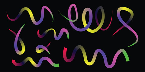 Colorful vibrant wavy gradient lines abstract pattern background