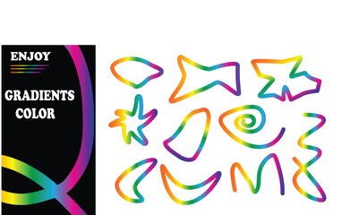 Colorful abstract gradient shapes and design elements vibrant