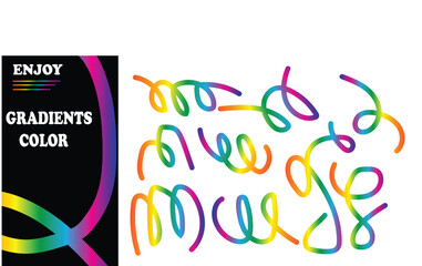 Vibrant abstract rainbow lines and graphic design elements art