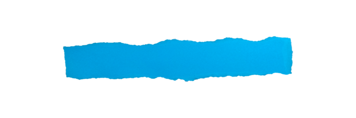 A single piece of crumpled cyan blue paper with rough, wrinkled texture. Isolated on a transparent background, ready for use as an overlay