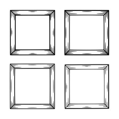 Empty square frames arranged in a grid ready for artwork or decoration