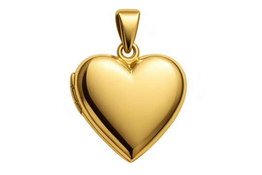 Gold heart locket pendant jewelry representing love and romance - Powered by Adobe