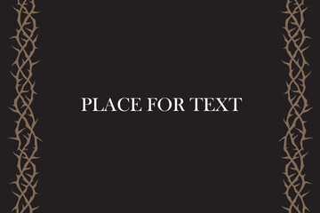 frame of thorns image isolated on black background