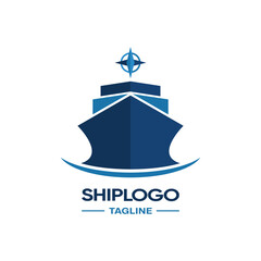 Fototapeta premium Ship logo, oceano logo, cruise logo