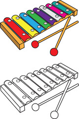 xylophone  vector illustration isolated on white background
