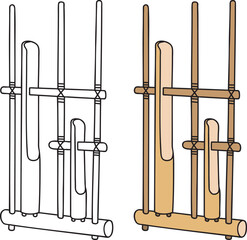 angklung musical instrument vector illustration isolated on white background