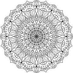 Mandala anti stress coloring page ornate geometric floral