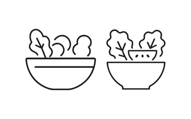 Two bowls of salad, healthy eating concept icon