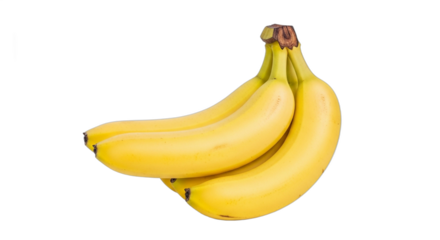 A fresh bunch of ripe yellow bananas isolated on a transparent background png.