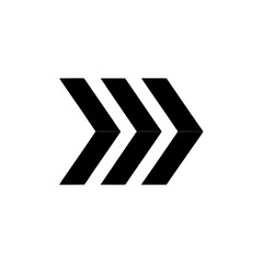 Three black chevron arrows pointing towards the right side on transparent background