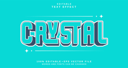 Editable text style effect - Crystal text style theme.