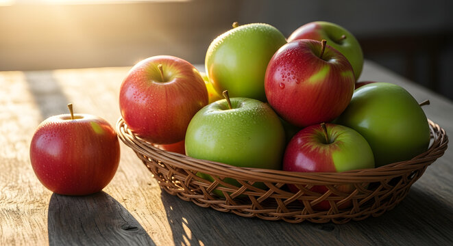Fresh apples red apples green apples fruit healthy eating food photography still life apple basket