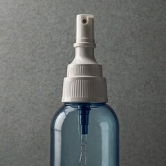 Plastic spray bottle in minimal style with gray background