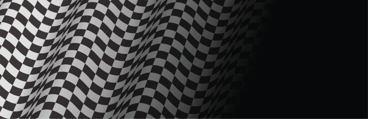 Black and white checkered flag background. sport and race theme, vector victory flag