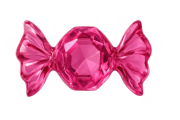 Pink crystal candy gem on transparent background
