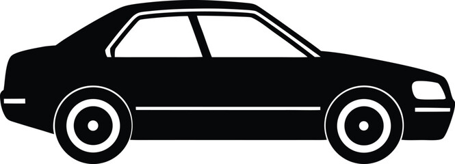 Sleek Car Silhouette: Modern Automobile Vector For Automotive Designs, Transportation Projects and Vehicle Graphic Illustration