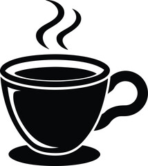 Coffee Cup Silhouette Icon Vector Illustration Isolated on Transparent Background