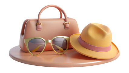 Fashion accessories composition isolated on transparent background