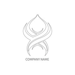 Abstract line art logo with intertwined shapes