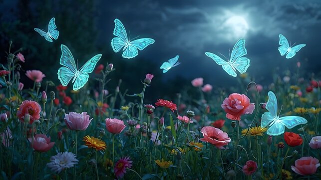 Ethereal Glow Butterflies Photo