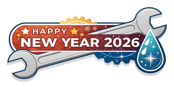 Happy new year 2026 greeting for maintenance service industry