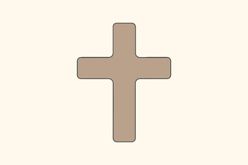 Obraz premium Simple and elegant golden cross pendant symbolizing faith and spirituality on a light background