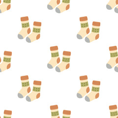seamless pattern with knitted socks