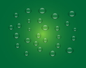 Green background with water drops