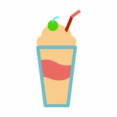 Stylized illustration of a refreshing beverage with cherry and straw