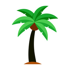 Simple flat design palm tree illustration