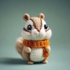 Mini knitted chipmunk toy