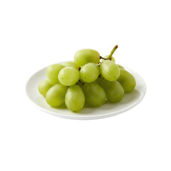 Fresh green grapes on a white plate, an invitation to savor the taste of nature's candy
