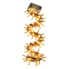 Obraz premium Illuminated Warm String Lights on a Seamless backdrop offer a cozy ambiance and decoration