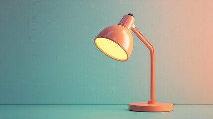Illuminated desk lamp with soft glow on a textured background