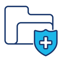 Clinical Data Icon In Blue Monochrome Flat Design, Vector Illustration 