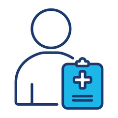 Medical Data Icon In Blue Monochrome Flat Design, Vector Illustration 