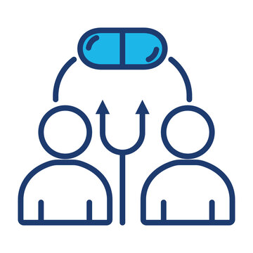 Random Icon In Blue Monochrome Flat Design, Vector Illustration 