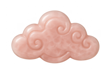 Pink asian cloud ornament with transparent background