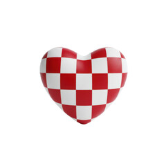 Symbol of love, A 3D heart adorned with a checkered pattern, radiating passion and affection
