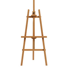 Wooden Easel Isolated, An Artist's Essential Tool for Canvas Display and Artistic Creation