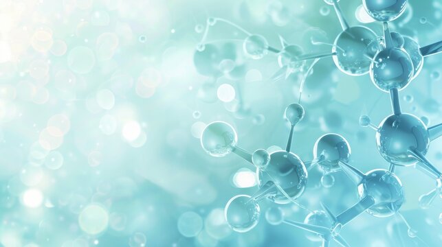 Molecular Structure in Cyan Tones Medical Research and Technology