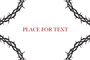 black frame of thorns image isolated on white background
