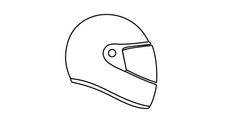 Simple line drawing of a motorcycle helmet in a monochrome style