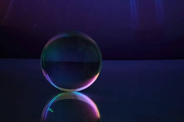 Mystic Glass Sphere. A mesmerizing glass sphere reflecting vibrant colors
