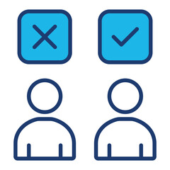 Opinion Icon In Blue Monochrome Flat Design, Vector Illustration