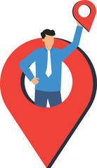 Businessman running up green growth arrow on financial chart. Career progression, personal development, investment success, corporate ambition, moving forward, business growth, success concept.