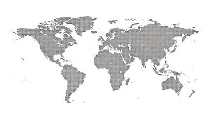 Obraz premium Vector illustration&nbsp;of world map composed of dots or pixels on a white background